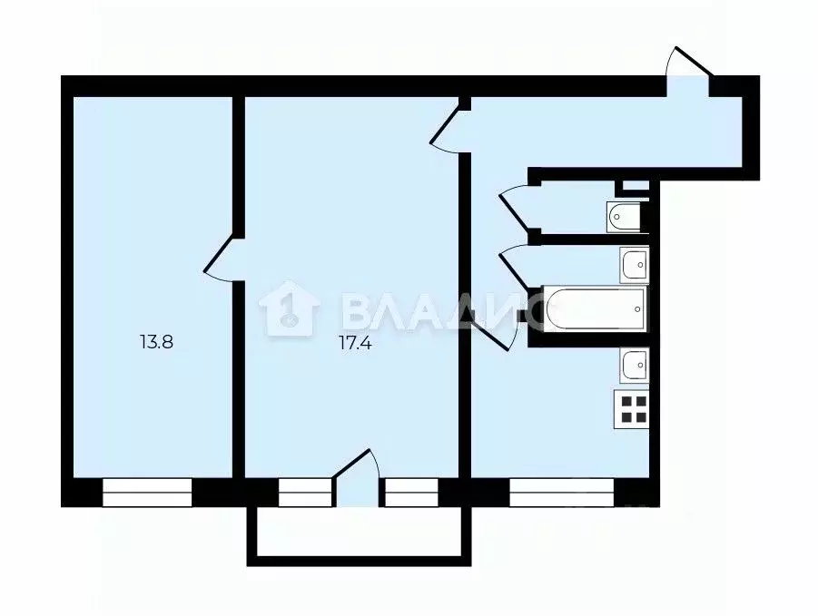 2-к кв. Владимирская область, Владимир ул. Лакина, 3 (45.7 м) - Фото 2