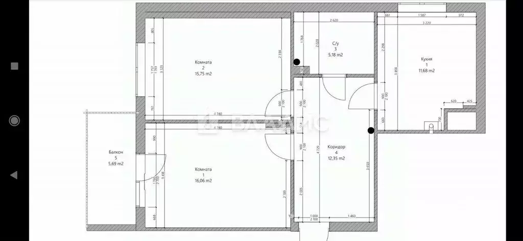 2-к кв. Калининградская область, Калининград ул. 3-я Большая Окружная, ... - Фото 2