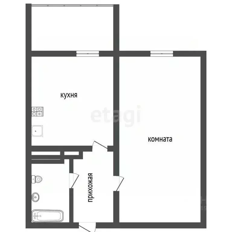 1-к кв. Воронежская область, Воронеж ул. Маршала Одинцова, 25Б/9 (40.1 ... - Фото 1