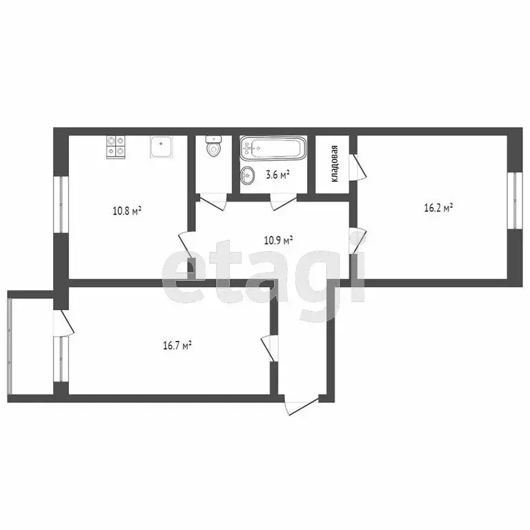 2-комнатная квартира: Новороссийск, улица Рубина, 3 (111 м) - Фото 0