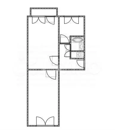 2-к. квартира, 44,5 м, 3/5 эт. - Фото 0