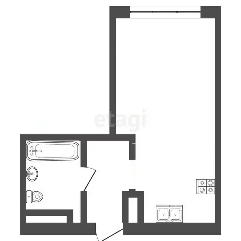 Студия Тюменская область, Тюмень ул. Первооткрывателей, 2 (20.6 м) - Фото 0