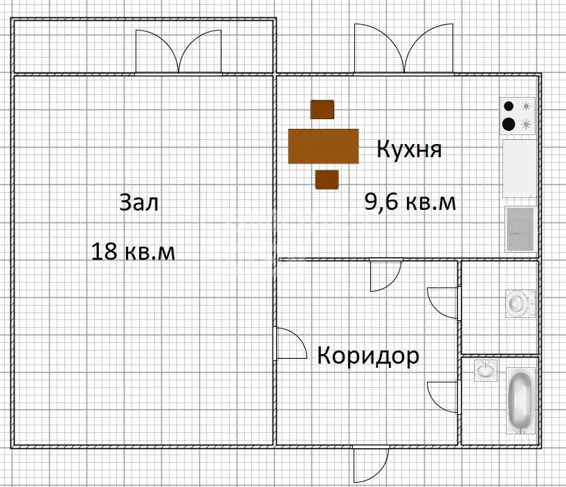 1-к кв. Ульяновская область, Ульяновск Балтийская ул., 24 (37.0 м) - Фото 1