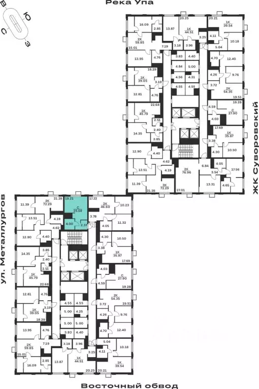 Студия Тульская область, Тула ул. Академика Насоновой, 18 (25.58 м) - Фото 1