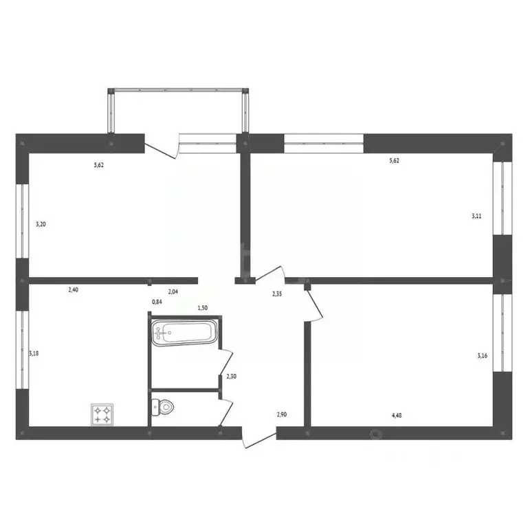 3-к кв. Амурская область, Белогорск Северная ул., 14 (70.3 м) - Фото 2