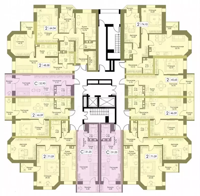 Квартира-студия, 31,8 м, 15/17 эт. - Фото 1