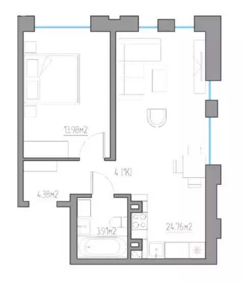 1-комнатная квартира: Оренбург, Брестская улица, 7 (47 м) - Фото 2