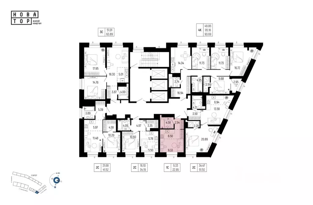 1-к кв. Башкортостан, Уфа Глумилино-1 мкр, Новатор жилой комплекс ... - Фото 2
