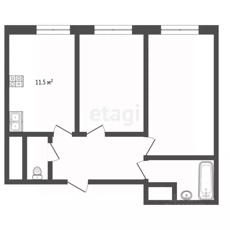 2-к кв. Ямало-Ненецкий АО, Новый Уренгой Славянский мкр, 1/5 (47.5 м) - Фото 2