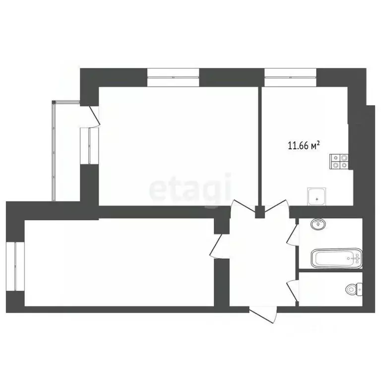 2-к кв. Ярославская область, Ярославский муниципальный округ, пос. ... - Фото 2