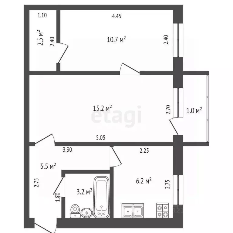 2-к кв. Архангельская область, Коряжма ул. Пушкина, 8 (43.3 м) - Фото 1