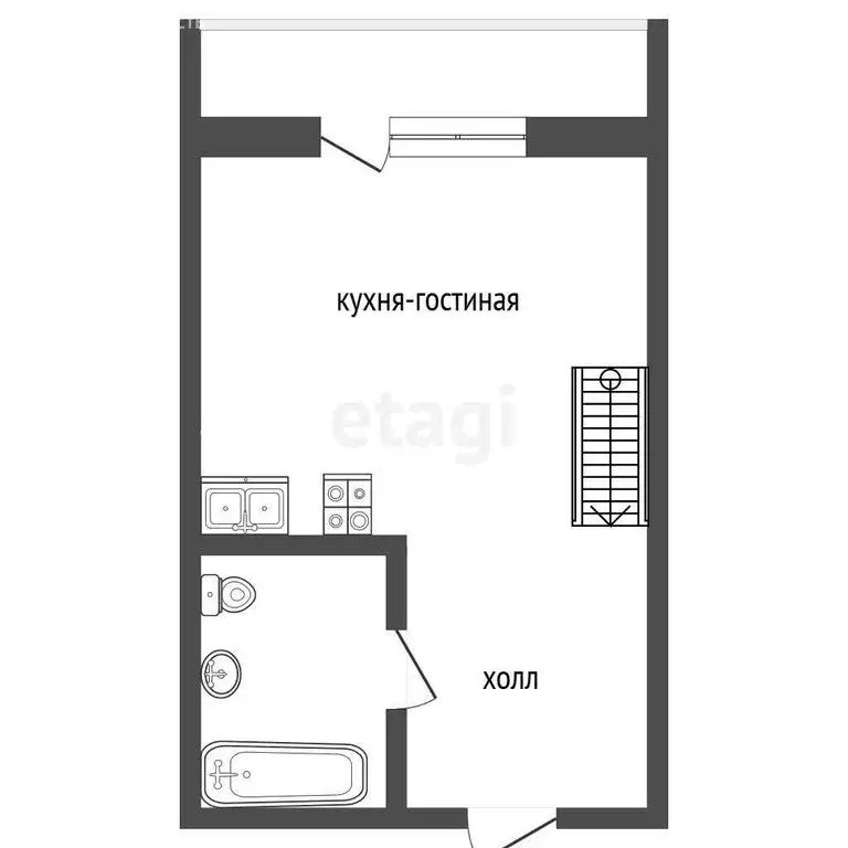 Квартира-студия: Абакан, улица Некрасова, 45 (37.7 м) - Фото 2