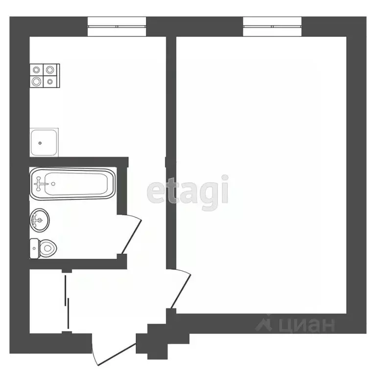 1-к кв. Тверская область, Тверь Тверская пл., 2 (38.0 м) - Фото 1