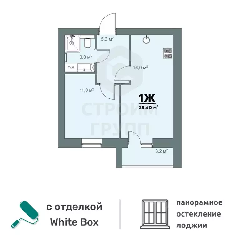 1-к кв. Владимирская область, Ковров ул. Строителей, 39/3 (38.6 м) - Фото 0