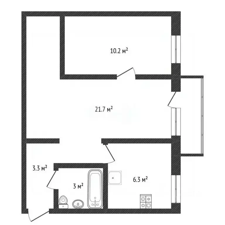 2-к кв. Нижегородская область, Нижний Новгород ул. Бекетова, 32 (44.5 ... - Фото 2