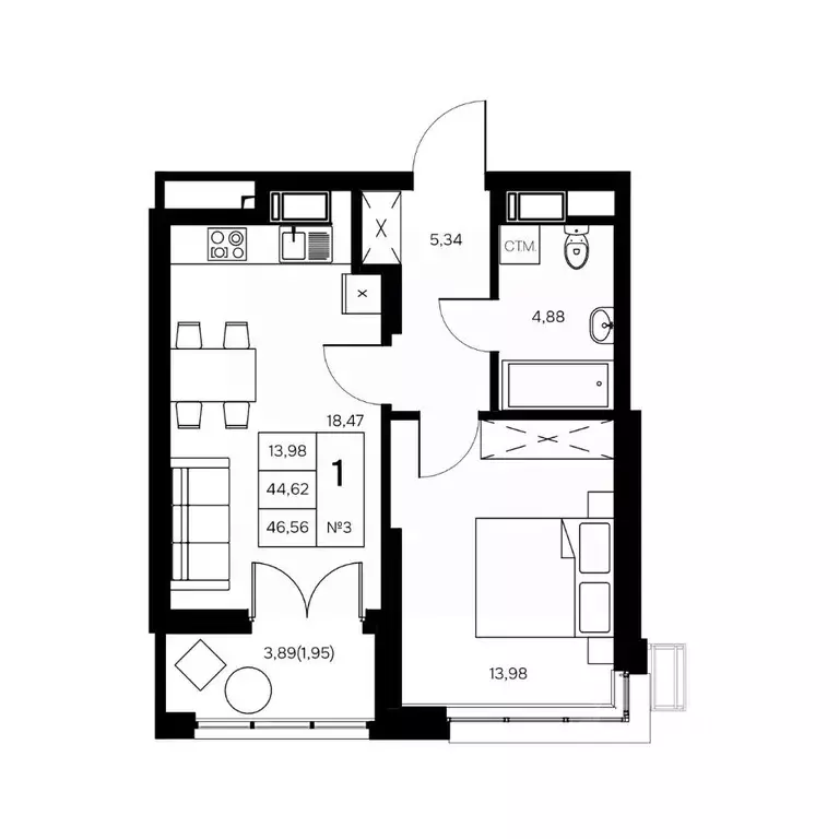 1-к кв. Калужская область, Обнинск Заовражье жилрайон, Новый город ... - Фото 1