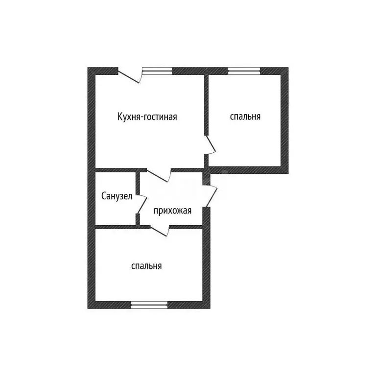 2-комнатная квартира: посёлок Заря, Центральная улица, 26 (48.2 м) - Фото 1