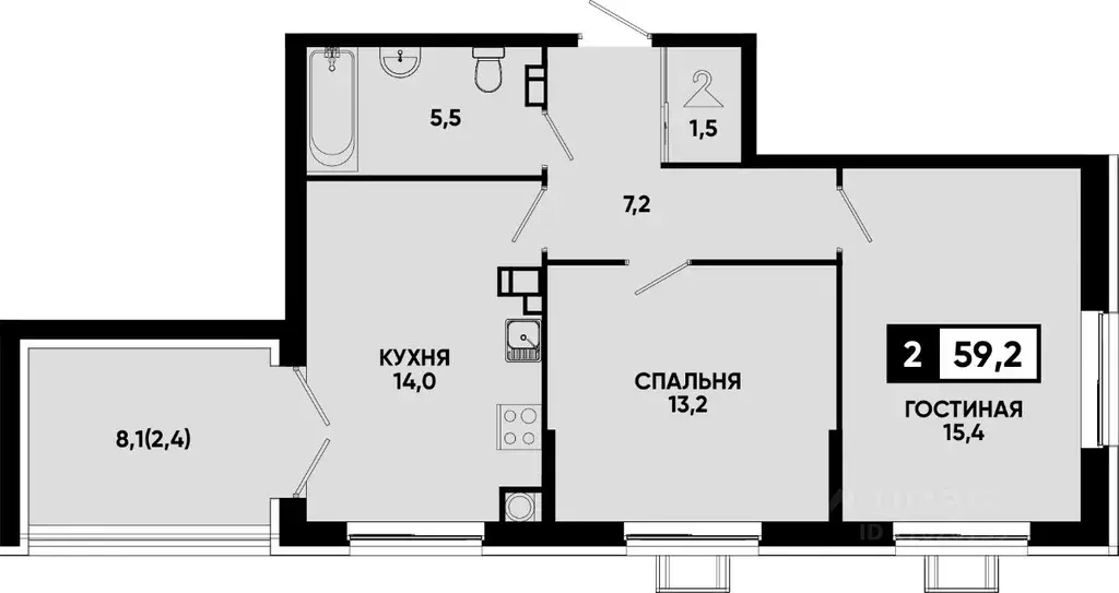 2-к кв. Ставропольский край, Кисловодск Моя Легенда жилой комплекс ... - Фото 0