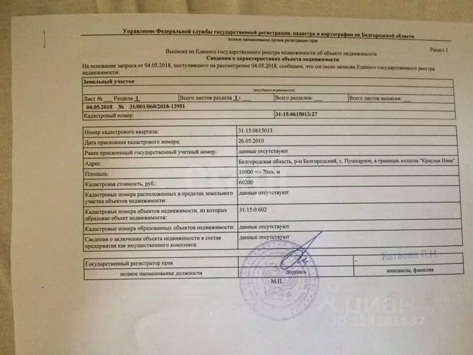 Участок в Белгородская область, Белгородский район, Пушкарское с/пос, ... - Фото 2