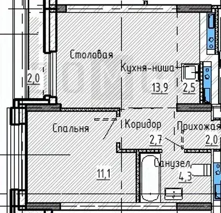 1-к кв. Свердловская область, Екатеринбург ул. Пехотинцев, 2Г (36.5 м) - Фото 2