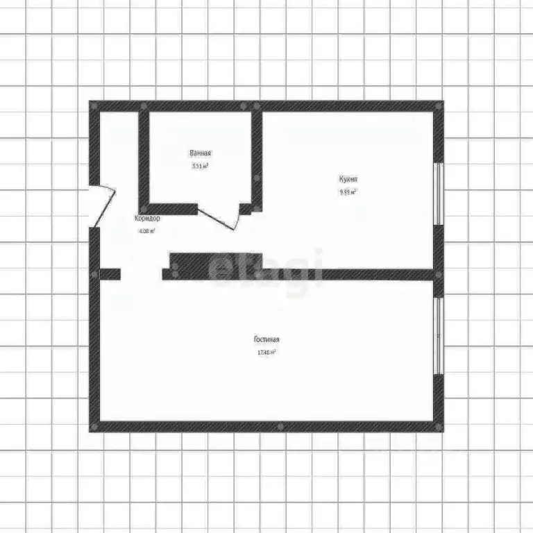 1-к кв. Белгородская область, Старый Оскол Конева мкр, 7 (34.0 м) - Фото 2