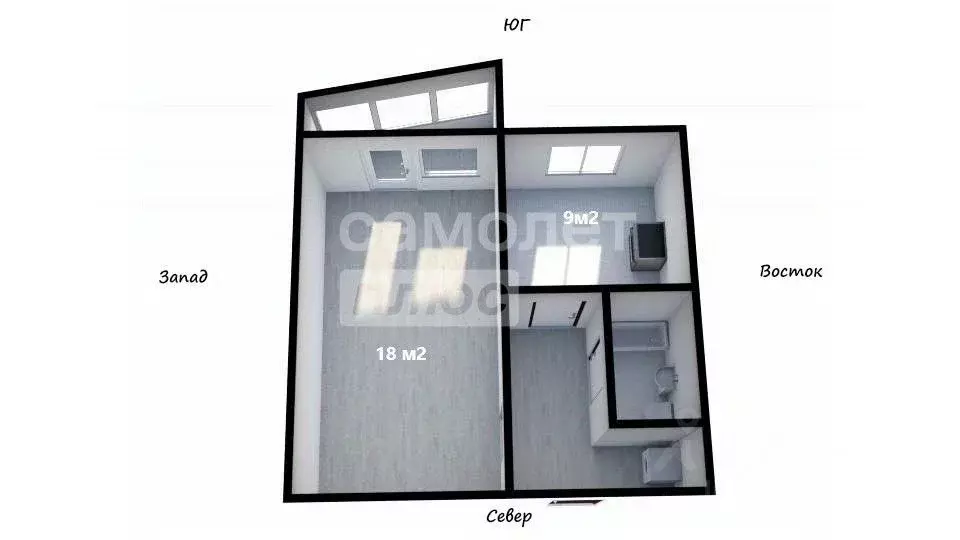 1-к кв. Самарская область, Тольятти ул. Баныкина, 40 (33.0 м) - Фото 2