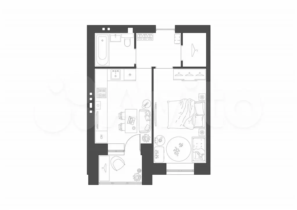 1-к. квартира, 35 м, 3/4 эт. - Фото 0
