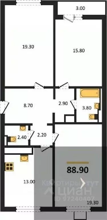 3-к кв. Воронежская область, Воронеж ул. Загоровского, 5/4 (88.9 м) - Фото 0