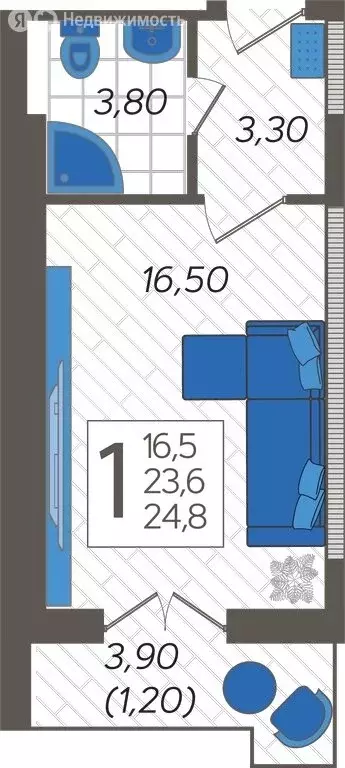 Квартира-студия: Сочи, улица Искры, 88с4 (24.8 м) - Фото 0