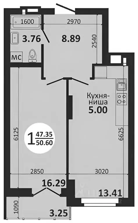 1-к кв. Самарская область, Самара Московское шоссе, 18-й км, 39 (49.3 ... - Фото 1