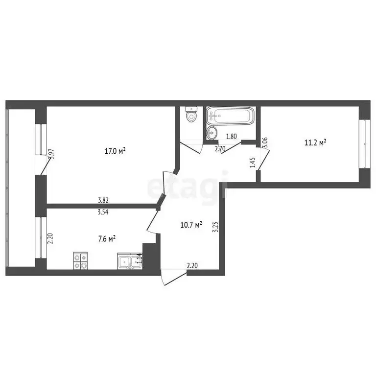 2-комнатная квартира: посёлок городского типа Тугулым, Молодёжная ... - Фото 1