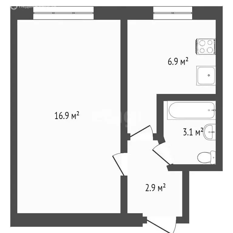 1-комнатная квартира: Севастополь, улица Серафимовича, 28 (30.7 м) - Фото 1