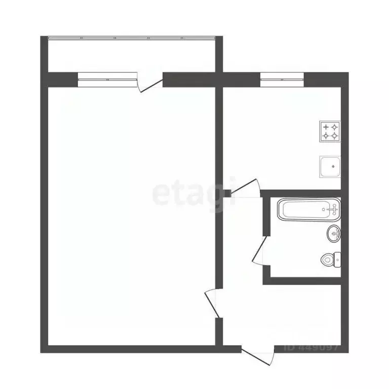 1-к кв. Смоленская область, Починок Советская ул., 65 (31.0 м) - Фото 2
