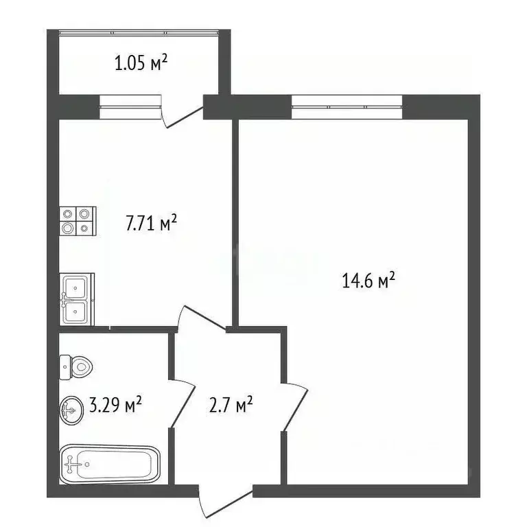 1-к кв. Тамбовская область, Тамбовский муниципальный округ, д. Крутые ... - Фото 1