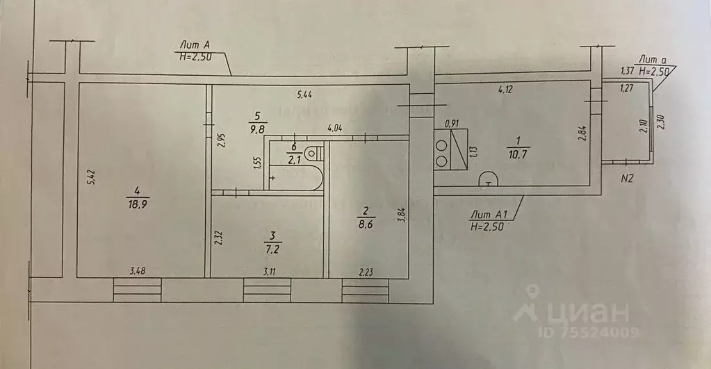 3-к кв. Кемеровская область, Юрга ул. Луговая, 12 (57.3 м) - Фото 1