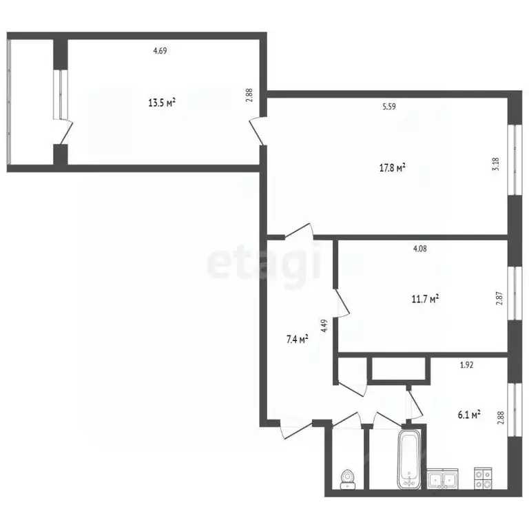 3-к кв. Ямало-Ненецкий АО, Новый Уренгой ул. Геологоразведчиков, 8А ... - Фото 2