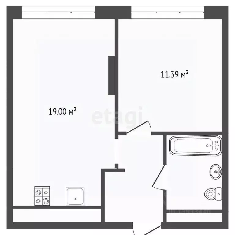 1-к кв. Тюменская область, Тюмень ул. Василия Подшибякина, 11 (38.3 м) - Фото 1