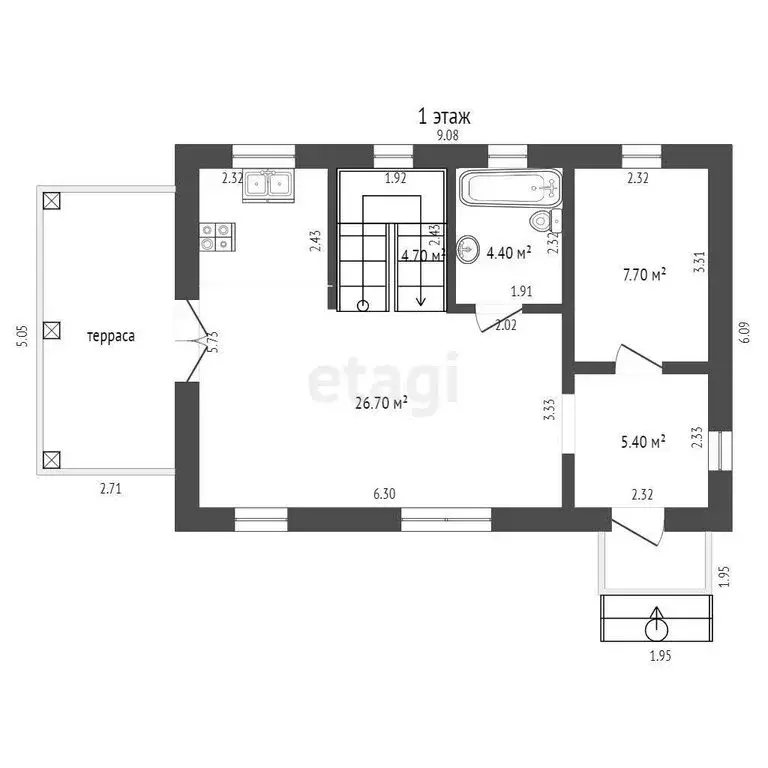 Дом в Севастополь, улица Лётчика Алексеева (87.5 м) - Фото 0