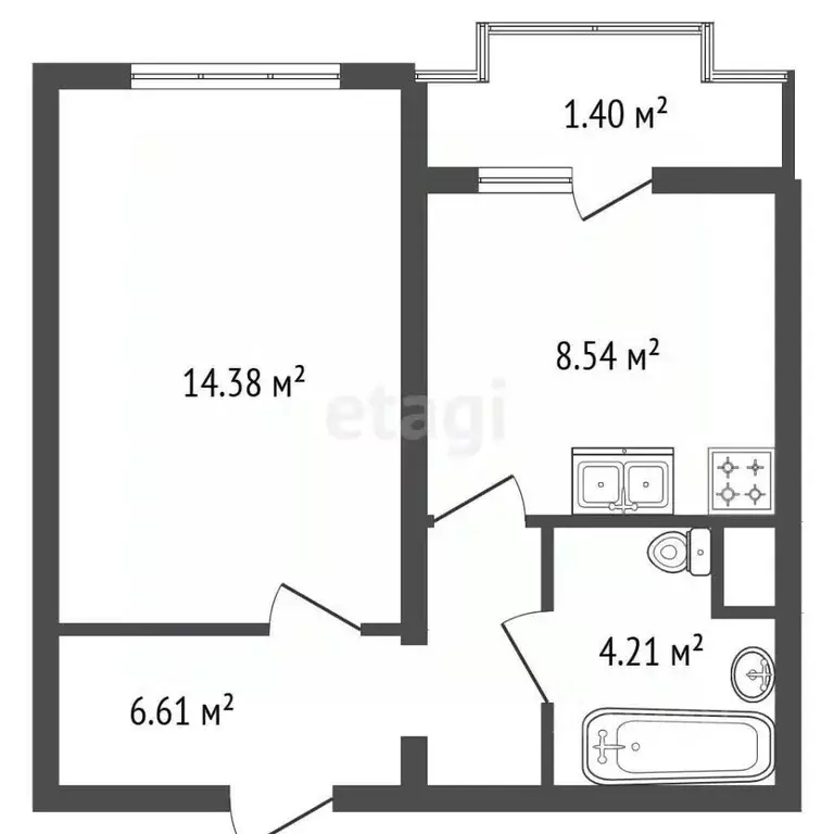 1-к кв. Санкт-Петербург Парашютная ул., 65 (32.9 м) - Фото 2