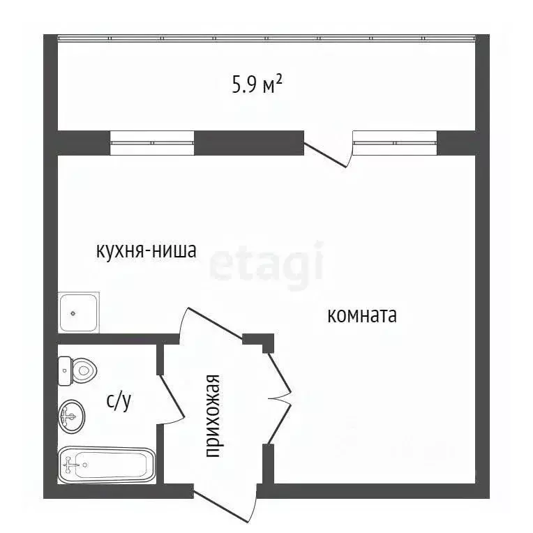 1-к кв. Красноярский край, Красноярск просп. 60 лет Образования СССР, ... - Фото 2