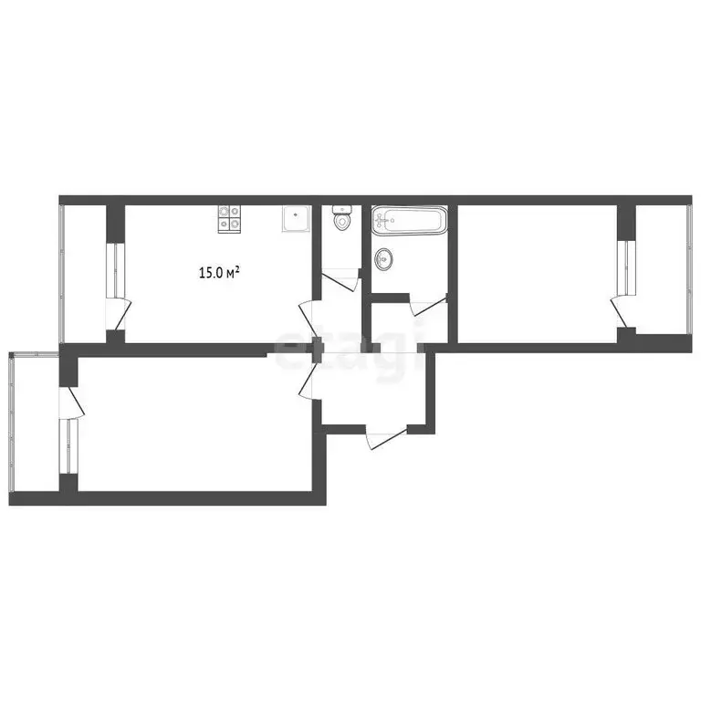 2-комнатная квартира: Анапа, улица Ленина, 229 (73 м) - Фото 1