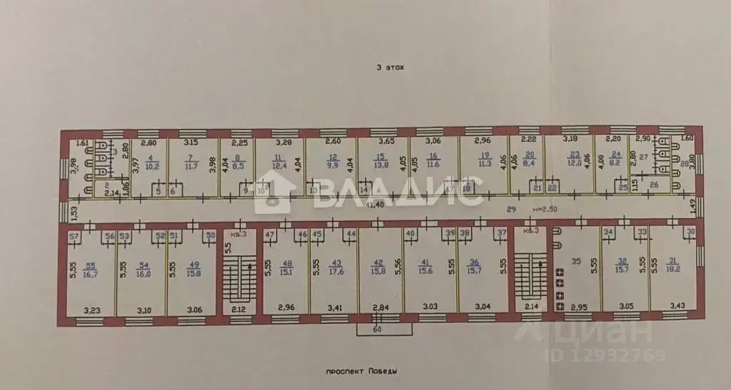 6-к кв. Пензенская область, Пенза просп. Победы, 80 (409.0 м) - Фото 1