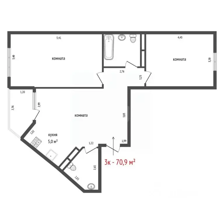 2-к кв. Свердловская область, Екатеринбург ул. Евгения Савкова, 7 ... - Фото 2