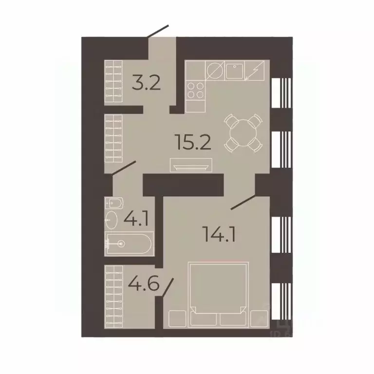 1-к кв. Санкт-Петербург наб. Канала Грибоедова, 84 (41.2 м) - Фото 2