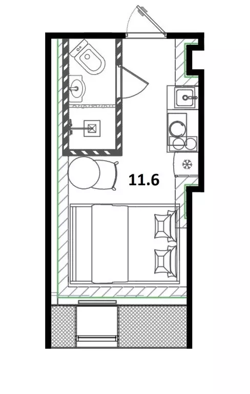 Квартира-студия: Санкт-Петербург, улица Ленина, 28 (11.6 м) - Фото 1