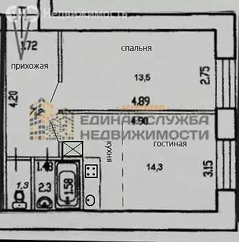 2-комнатная квартира: Уфа, улица Георгия Мушникова, 5/1 (38 м) - Фото 1