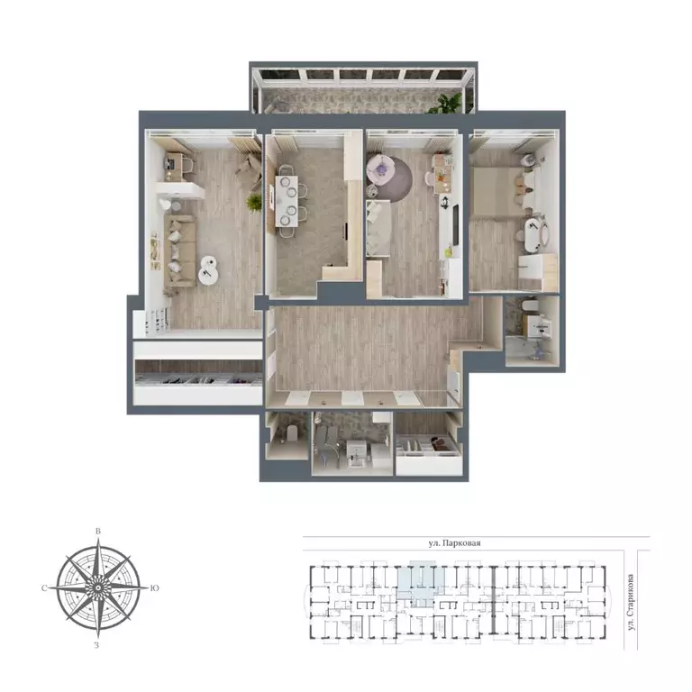 3-к кв. Карачаево-Черкесия, Черкесск Парковая ул., 10 (129.47 м) - Фото 1