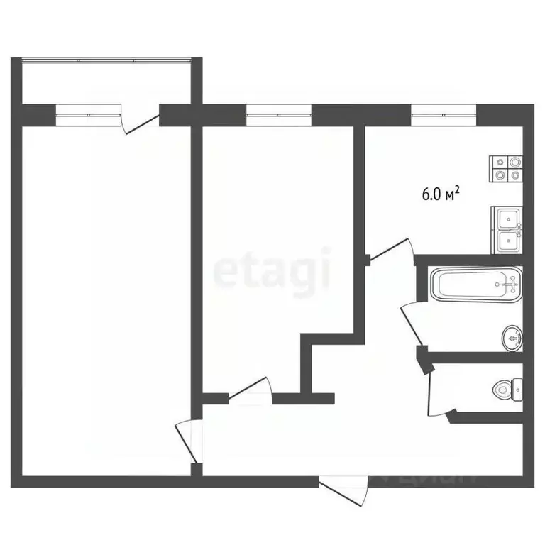 2-к кв. Ярославская область, Рыбинск ул. Рокоссовского, 4А (49.4 м) - Фото 1