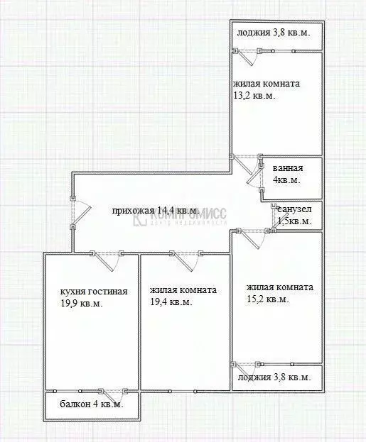 3-к кв. Краснодарский край, Краснодар проезд Репина (90.9 м) - Фото 1