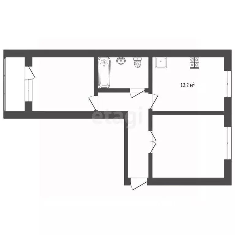 2-к кв. Тамбовская область, Тамбов ул. Рылеева, 64Б (63.0 м) - Фото 2